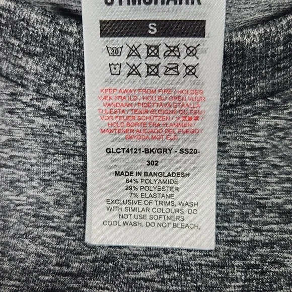 Gymshark Adapt Ombre Seamless LS Crop Top Black/Black Marl Small - Picture 9 of 11